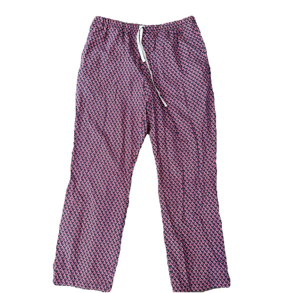 Vineyard Vines Pants Pajama Men M Lounge Red Socks‎ Pockets Cotton Casual Preppy